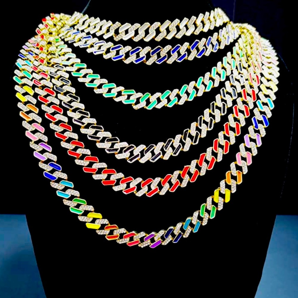 Hottest Cuban Link custom Chain w/ colorful enamel Bestseller Best Gift for men!